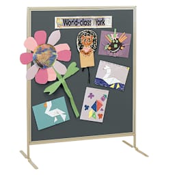 Multiplex Child Size Panel - Charcoal Fabric, Hook & Loop Fabric, Beige Frame
