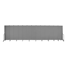 Screenflex Portable Room Dividers - 6 ft x 24 ft, Gray, 13 Panel - back