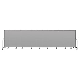 Screenflex Portable Room Dividers - 6 ft x 24 ft, Gray, 13 Panel - front