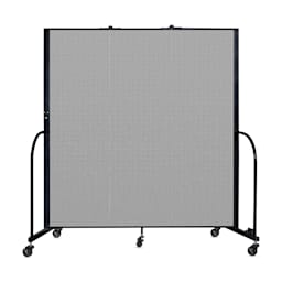 Screenflex Portable Room Dividers - 6 ft x 5 ft, Gray, 3 Panel - front