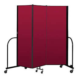 Screenflex Portable Room Dividers - 6 ft, Red, 3 Panel