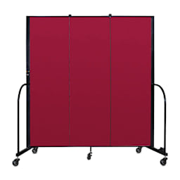 Screenflex Portable Room Dividers - 6 ft, Red, 3 Panel - back