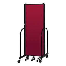 Screenflex Portable Room Dividers - 6 ft, Red, Portable, 5 Panel - completely folded