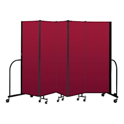 Screenflex Portable Room Dividers - 6 ft, Red, Portable, 5 Panel