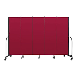 Screenflex Portable Room Dividers - 6 ft, Red, Portable, 5 Panel - back