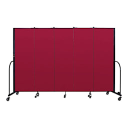 Screenflex Portable Room Dividers - 6 ft, Red, Portable, 5 Panel - front
