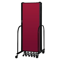 Screenflex Portable Room Dividers - 6 ft, Red, 7 Panel - completely folded