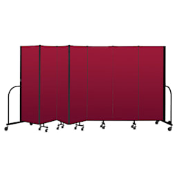 Screenflex Portable Room Dividers - 6 ft, Red, 7 Panel