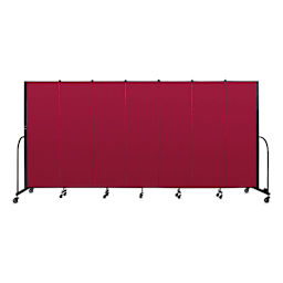 Screenflex Portable Room Dividers - 6 ft, Red, 7 Panel - back