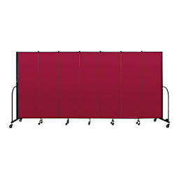 Screenflex Portable Room Dividers - 6 ft, Red, 7 Panel - front