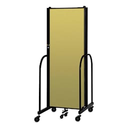 Screenflex Portable Room Dividers - 6 ft, Yellow, 3 Panel - completely folded