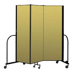 Screenflex Portable Room Dividers - 6 ft, Yellow, 3 Panel