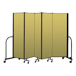 Screenflex Portable Room Dividers - 6 ft, Yellow, 5 Panel