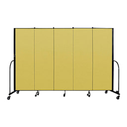 Screenflex Portable Room Dividers - 6 ft, Yellow, 5 Panel - back