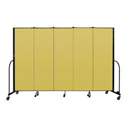 Screenflex Portable Room Dividers - 6 ft, Yellow, 5 Panel - front