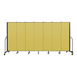 Screenflex Portable Room Dividers - 6 ft, Yellow, 7 Panel - front