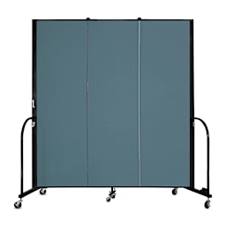 Screenflex Portable Room Dividers - 6 ft x 5 ft, Blue, Portable, 3 Panel - back