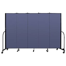 Screenflex Portable Room Dividers - 6 ft x 9 ft, Blue, Portable, 5 Panel - front