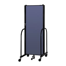 Screenflex Portable Room Dividers - 6 ft, Bright Blue, 3 Panel - completely folded
