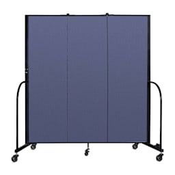 Screenflex Portable Room Dividers - 6 ft, Bright Blue, 3 Panel - front