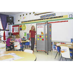 Screenflex Mobile Display - 6 ft 5", Gray, 3 Panel