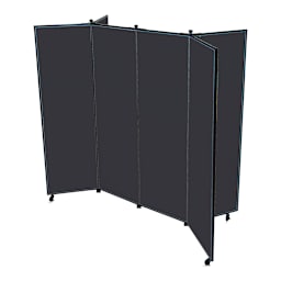 Screenflex Mobile Display - 5 ft 9", Black, 6 Panel