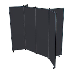Screenflex Mobile Display - 6 ft 5", Black, 6 Panel