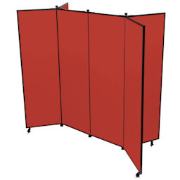 Screenflex Mobile Display - 5 ft 9", Red, 6 Panel