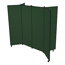 Screenflex Mobile Display - 6 ft 5", Green, 6 Panel