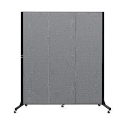 Screenflex Light-Duty Divider - 6'5" x 5'9", Stone, 3 Panel