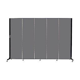 Screenflex Light-Duty Divider - 6'5" x 9'5", Stone, 5 Panel