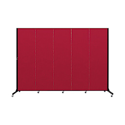 Screenflex Light-Duty Divider - 6'5" x 9'5", Red, 5 Panel