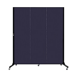 Screenflex Light-Duty Divider - 6'5" x 5'9", Navy, 3 Panel