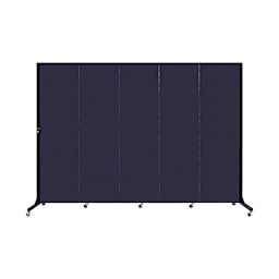Screenflex Light-Duty Divider - 6'5" x 9'5", Navy, 5 Panel