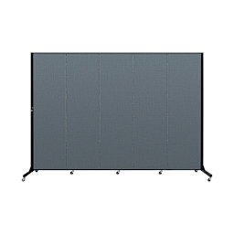 Screenflex Light-Duty 5 Panel Divider front view in Lake color