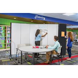 Screenflex Dry Erase Room Divider - Dry Erase Panel being used as meeting room partition