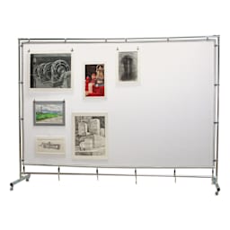 Flourish Freestanding Steel Frame MeshPanel Display Wall - with Wheels, 10 ft x 7 ft