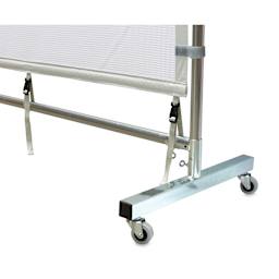 Flourish Freestanding Steel Frame MeshPanel Display Wall (close-up of wheel base)