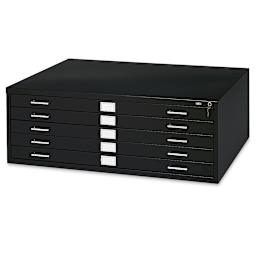 Safco 5-Drawer Steel File - Black, Flat File Unit, Large