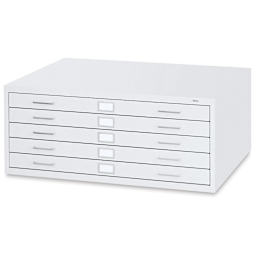 Safco 5-Drawer Steel File - White, Flat File Unit, Small