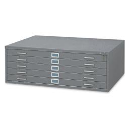 Safco 5-Drawer Steel Flat File - Right Angle view of Gray File