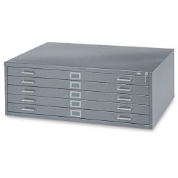 Safco 5-Drawer Steel File - Gray, Flat File Unit, Medium