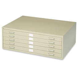 Safco 5-Drawer Steel File - Tropical Sand, Flat File Unit, Large
