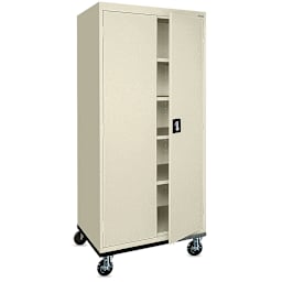 Mobile General Storage Cabinet - 36" x 24" x 78", Putty