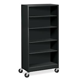 Atlantic Metal Mobile Bookcase - 36" x 78" x 18", Black