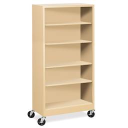 Atlantic Metal Mobile Bookcase -  36" x 78" x 18", Putty