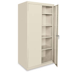 Sandusky Lee Storage Cabinet - 36" x 72" x 24", Putty, With Adjustable Shelves