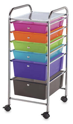 Mobile Storage Cart, 6-Drawer