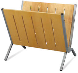 Miller Group Birchwood Print and Poster Rack - Slightly angled view of empty Rack
