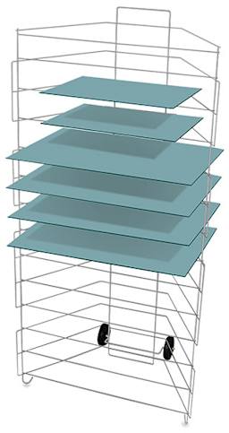 AWT Versa-Rack Drying and Storage Racks - Illustration of Portable Rack with 13 Shelves